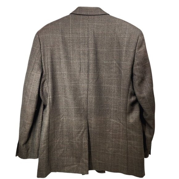 Lauren Ralph Lauren‎ Mens Wool Blazer 42R Brown Plaid 2-Button Jacket - Picture 2 of 9